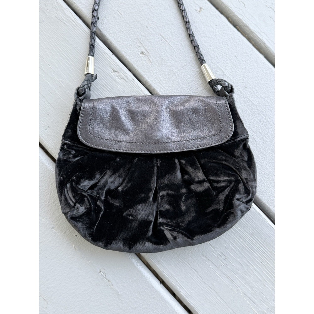 Charles David Black Velvet Dark Femme Evening Bag Whimsigoth Grunge Clutch Purse - Picture 2 of 11